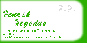 henrik hegedus business card